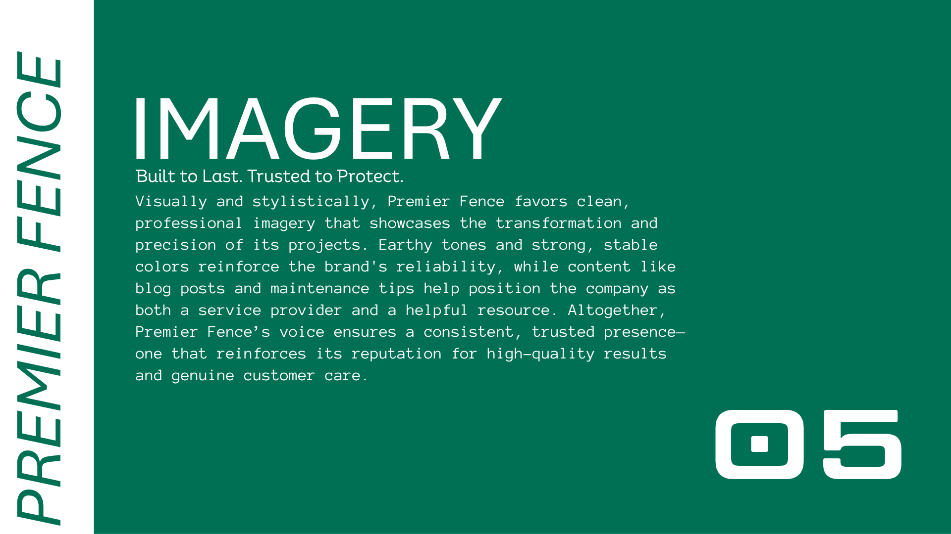 Imagery direction page