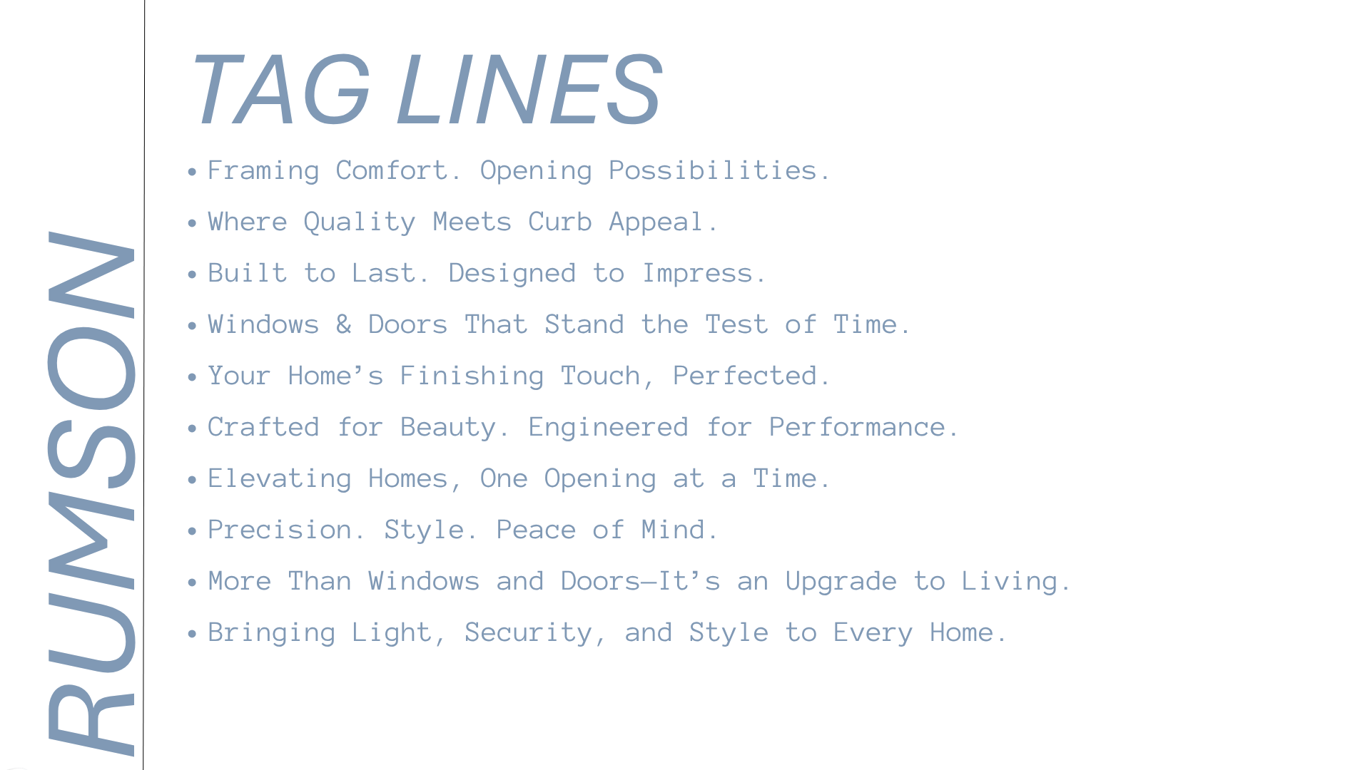 Brand tag lines page