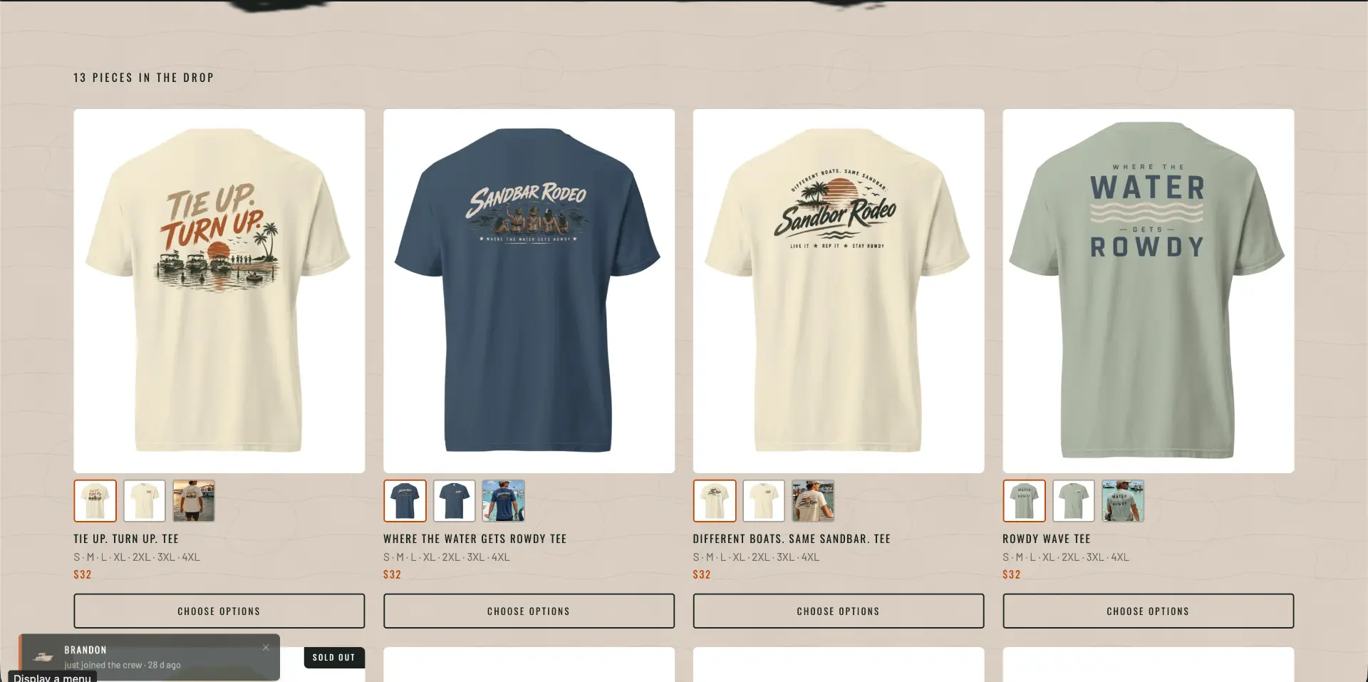 Sandbar Rodeo shop all product listing page