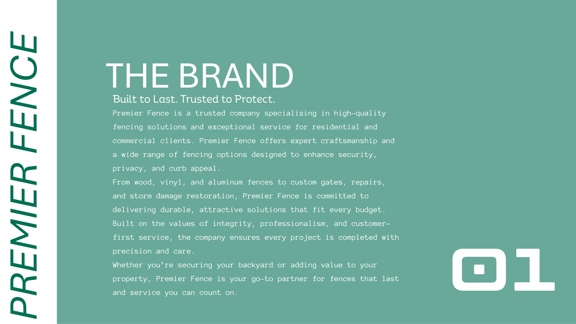 The brand overview page