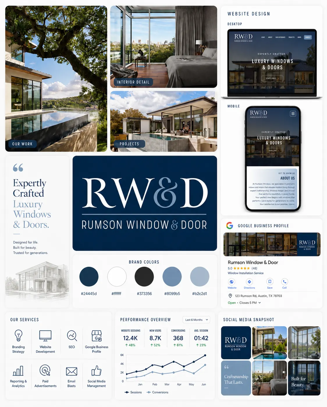 Rumson Window & Door brand and website system