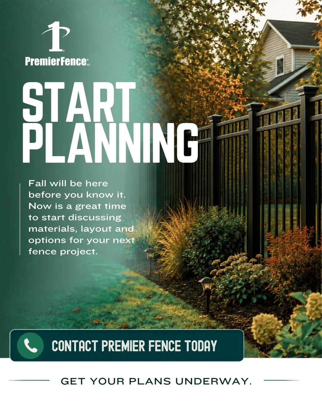 Premier Fence fall planning social post